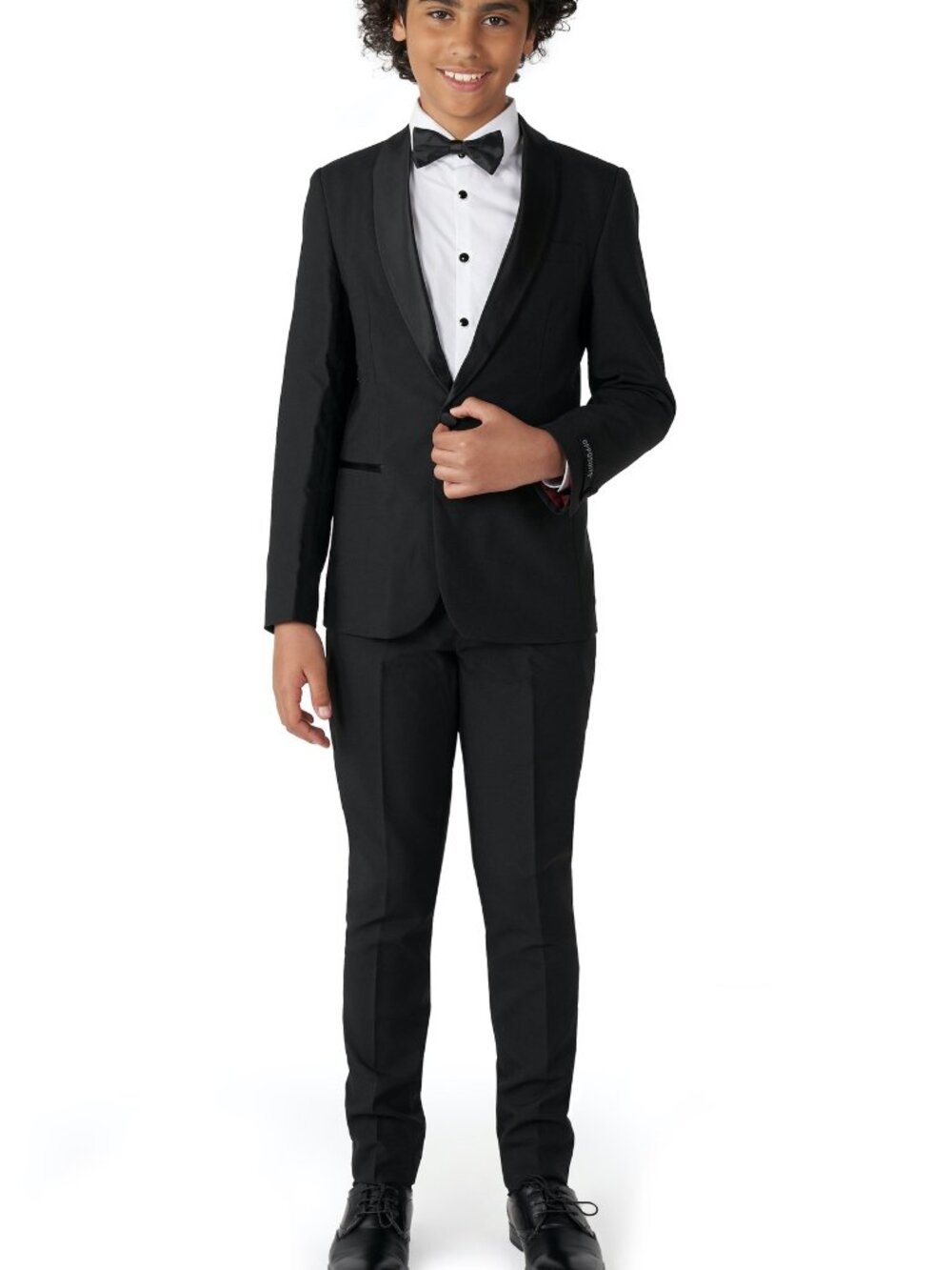 OppoSuits Kids' Jet Set Black Two-Piece Tuxedo Suit with Bow Tie 14Y
